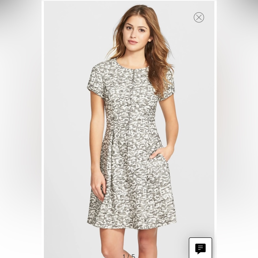 Super cute Eliza J zip front, fit and flare, leopard print dress. NWT! Size 16